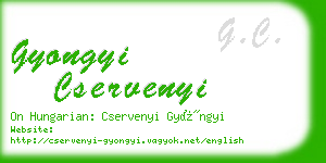 gyongyi cservenyi business card